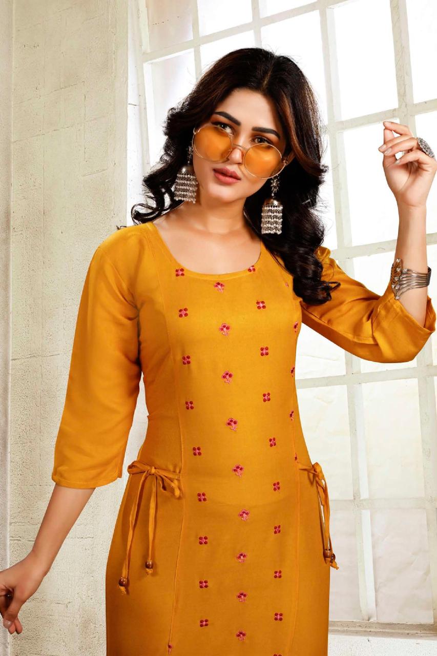 Light 2 Fancy Ethnic Wear Rayon Designer Latest Kurti Collection